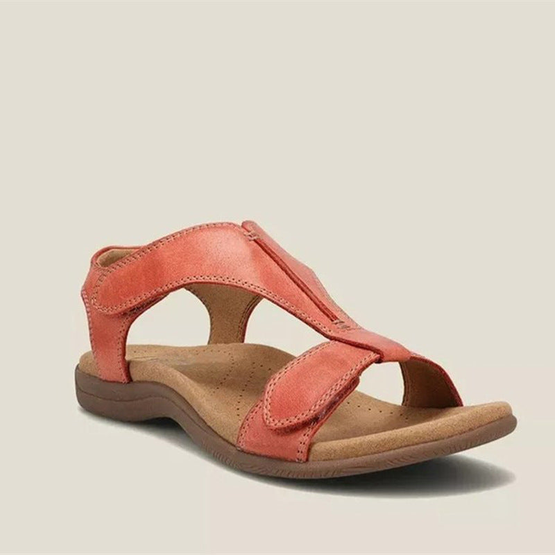 Damen Komfortable Zehentrenner-Sandalen mit ergonomischem Fußbett und verstellbaren Riemen EB