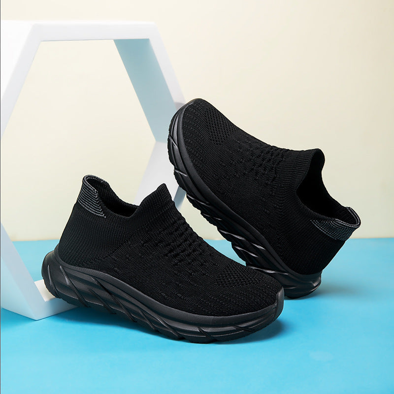 Damen Sportliche Sneaker mit atmungsaktivem Strickoberteil und dämpfender Sohle EB