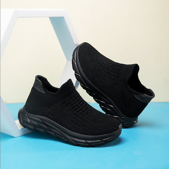 Damen Sportliche Sneaker mit atmungsaktivem Strickoberteil und dämpfender Sohle EB