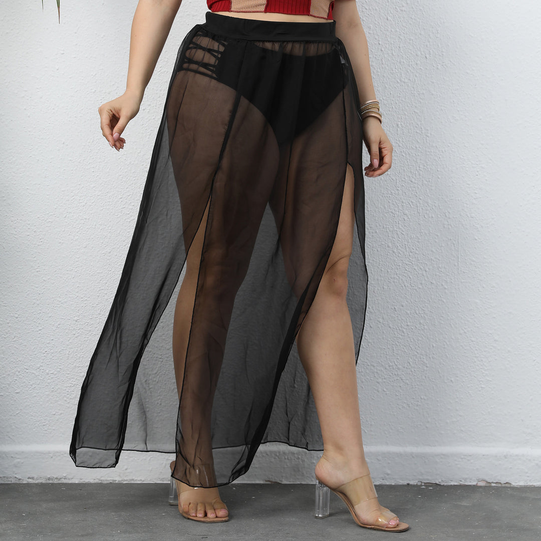 Damen transparenter Maxirock EB