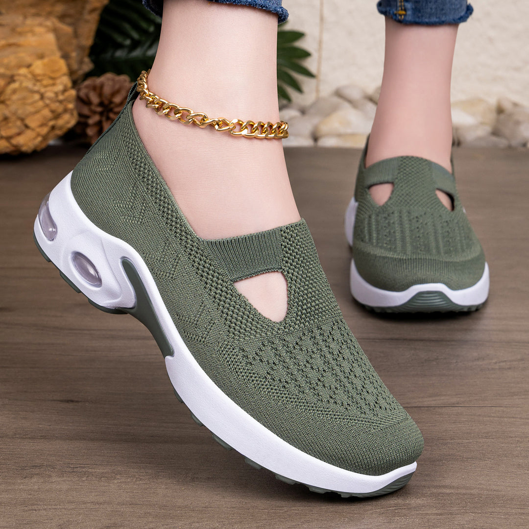 Damen Atmungsaktive Slip-On Sneakers mit elastischem Design und rutschfester Sohle EB