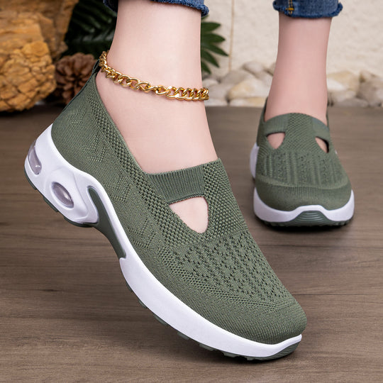 Damen Atmungsaktive Slip-On Sneakers mit elastischem Design und rutschfester Sohle EB