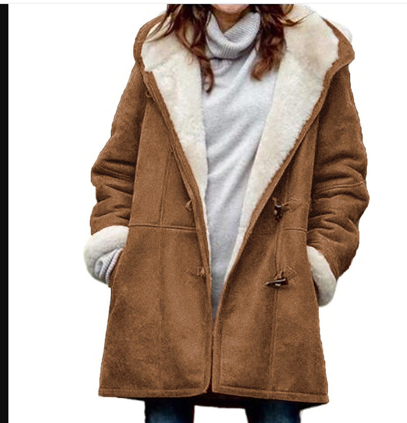 EB | Damen Vintage Winterjacke mit warmer Fütterung und Schnallen