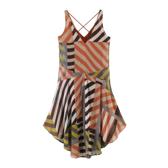 Damen Sommerliches Maxikleid mit modernem V-Ausschnitt und asymmetrischem Schnitt EB
