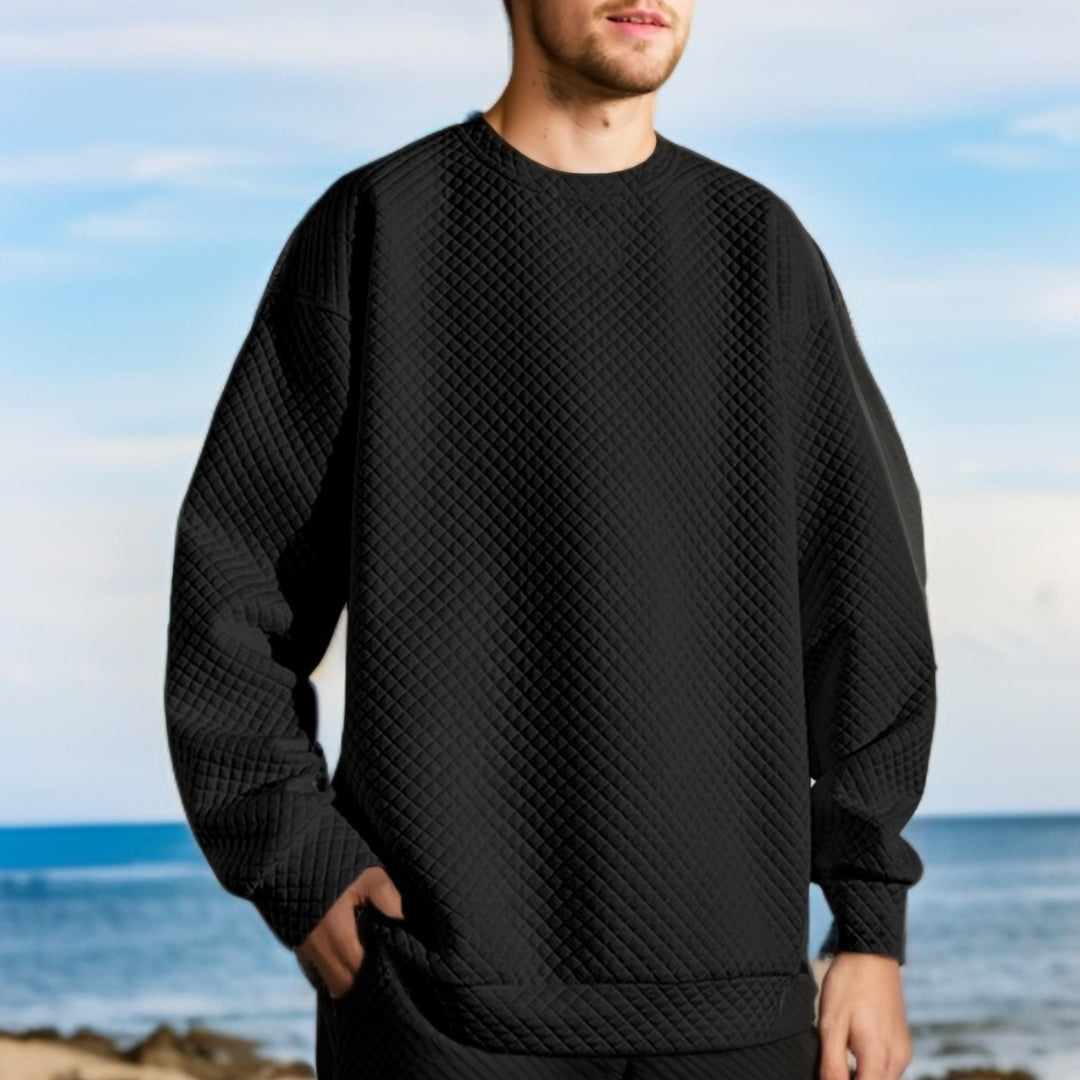 Herren Oversized Sweatshirt mit strukturiertem Design und praktischen Seitentaschen EB