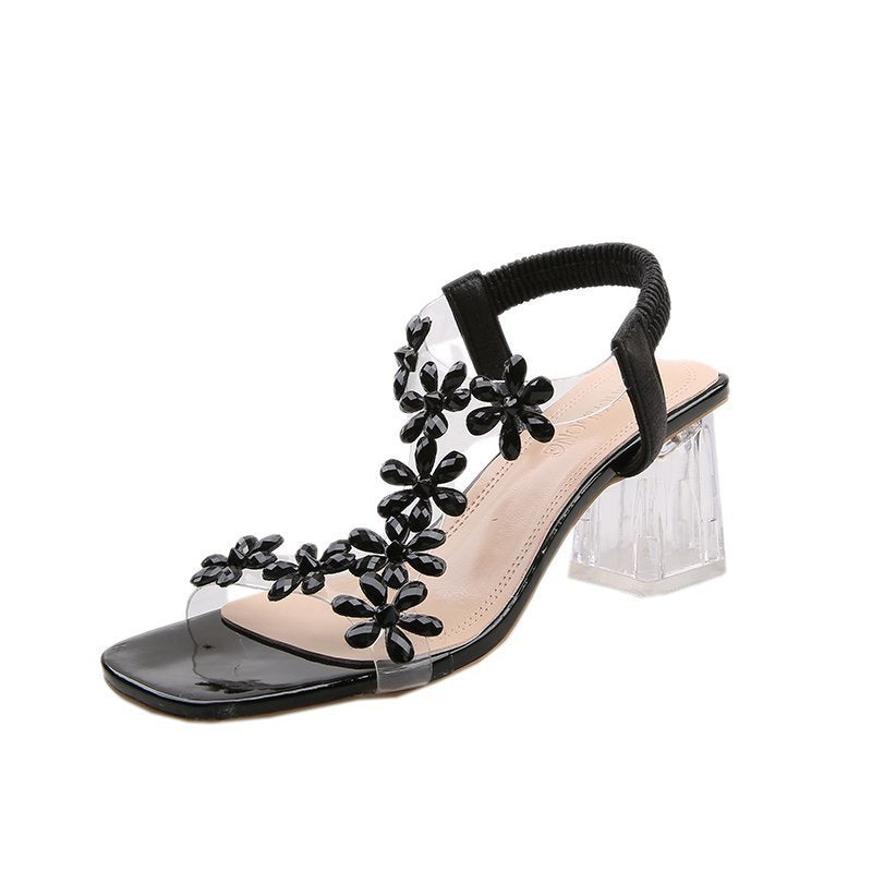 Damen Blumendekorierte Sandalen EB