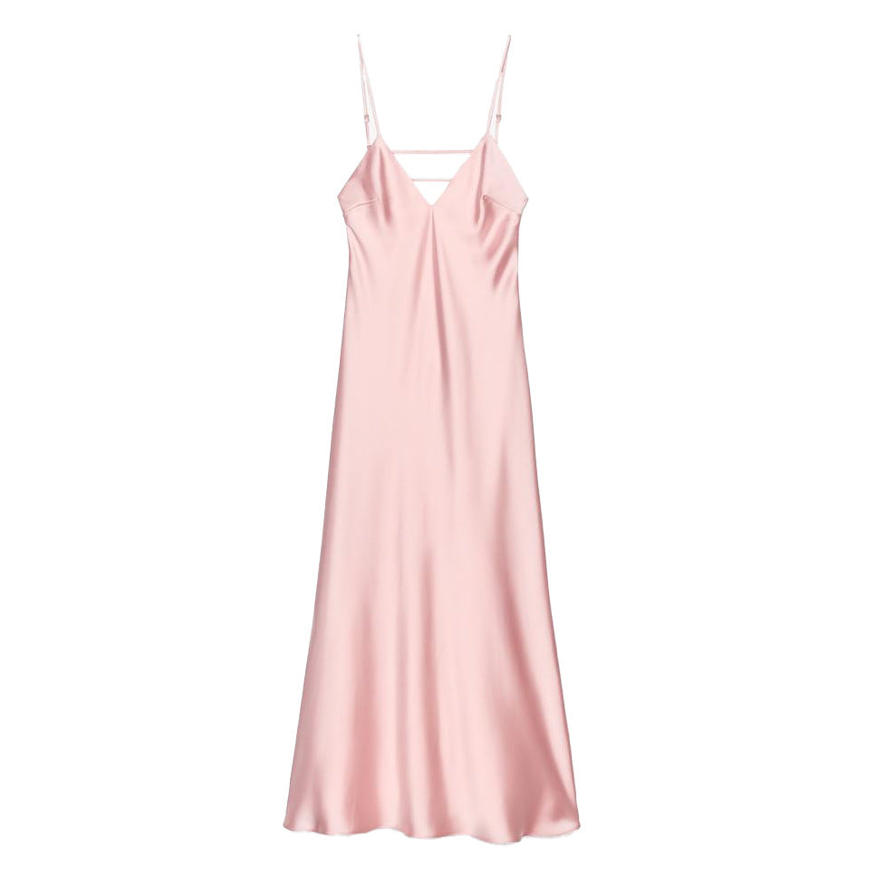 Damen Sommerliches Spaghettiträgerkleid mit schmeichelndem Schnitt und fließendem Stoff EB