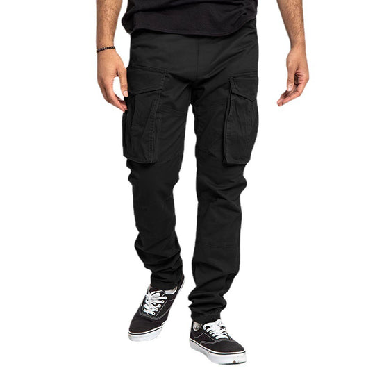 Herren modische Cargo-Hose mit multifunktionalen Taschen und elastischem Bund EB