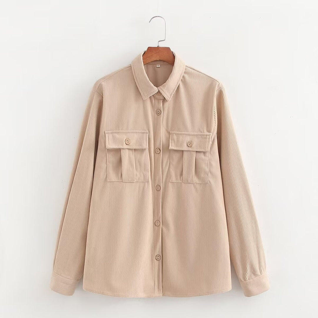 Damen Utility-Hemd mit aufgesetzten Taschen und strukturiertem Stoff EB