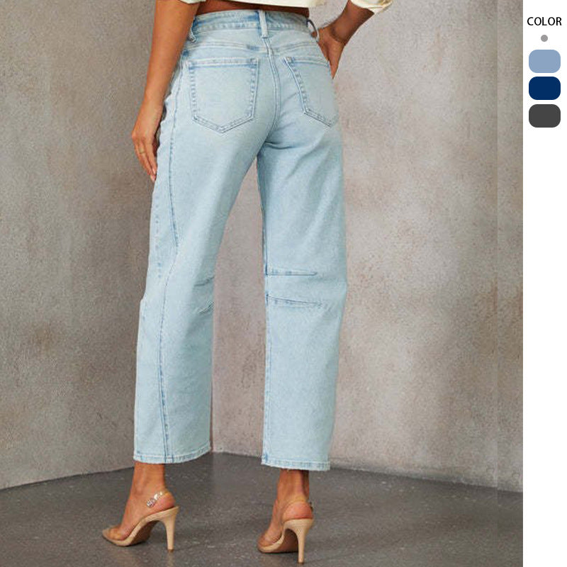 Damen Hochtaillierte Mom-Jeans mit einzigartigem Schnitt EB