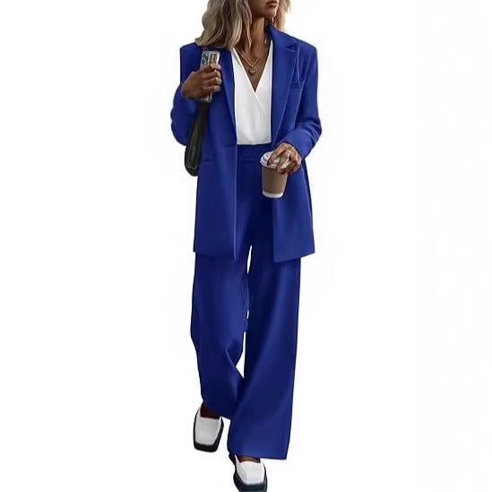 Damen Oversize-Hosenanzug mit Longblazer und weiter Bundfaltenhose EB