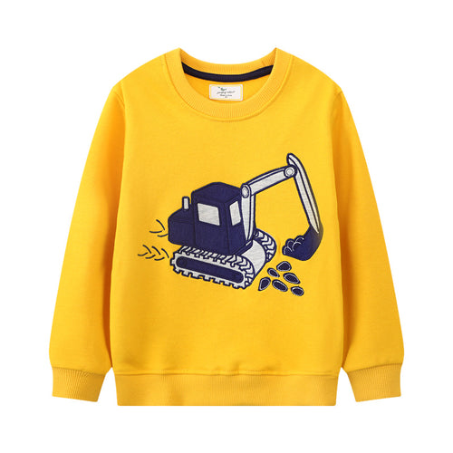 Unisex Sweatshirt mit lustigem Bagger-Design EB