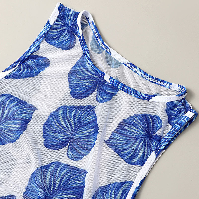 Damen Maxikleid mit floralem Muster und verstellbaren Seitenschnüren EB