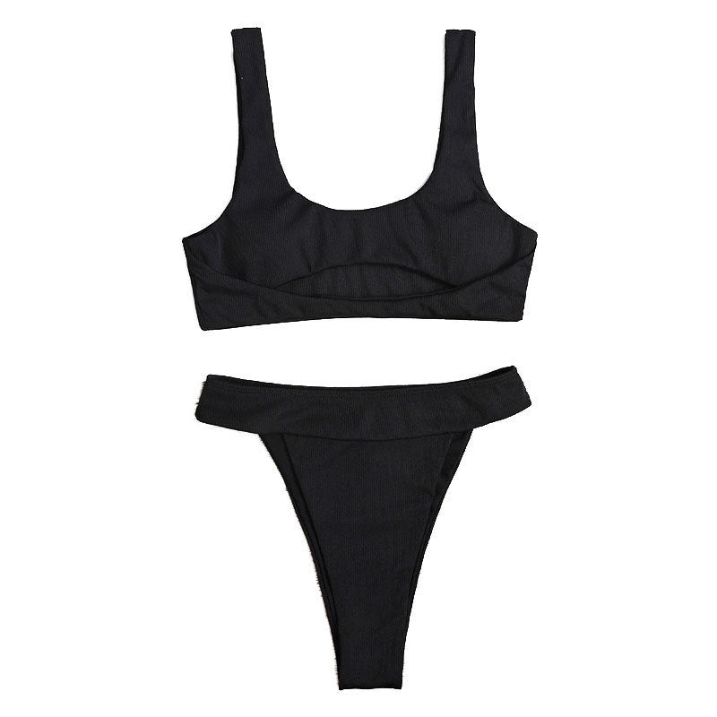 Damen Bikini-Set mit hoch geschnittenem Höschen und gepolstertem Oberteil EB
