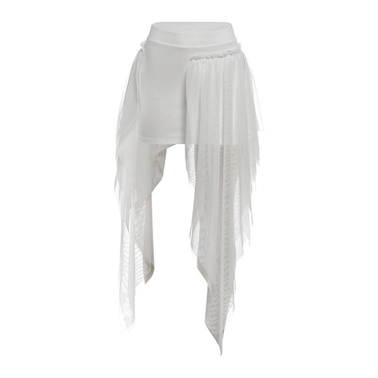 Damen Maxi-Skirt mit fließendem Chiffon und asymmetrischem Schnitt EB