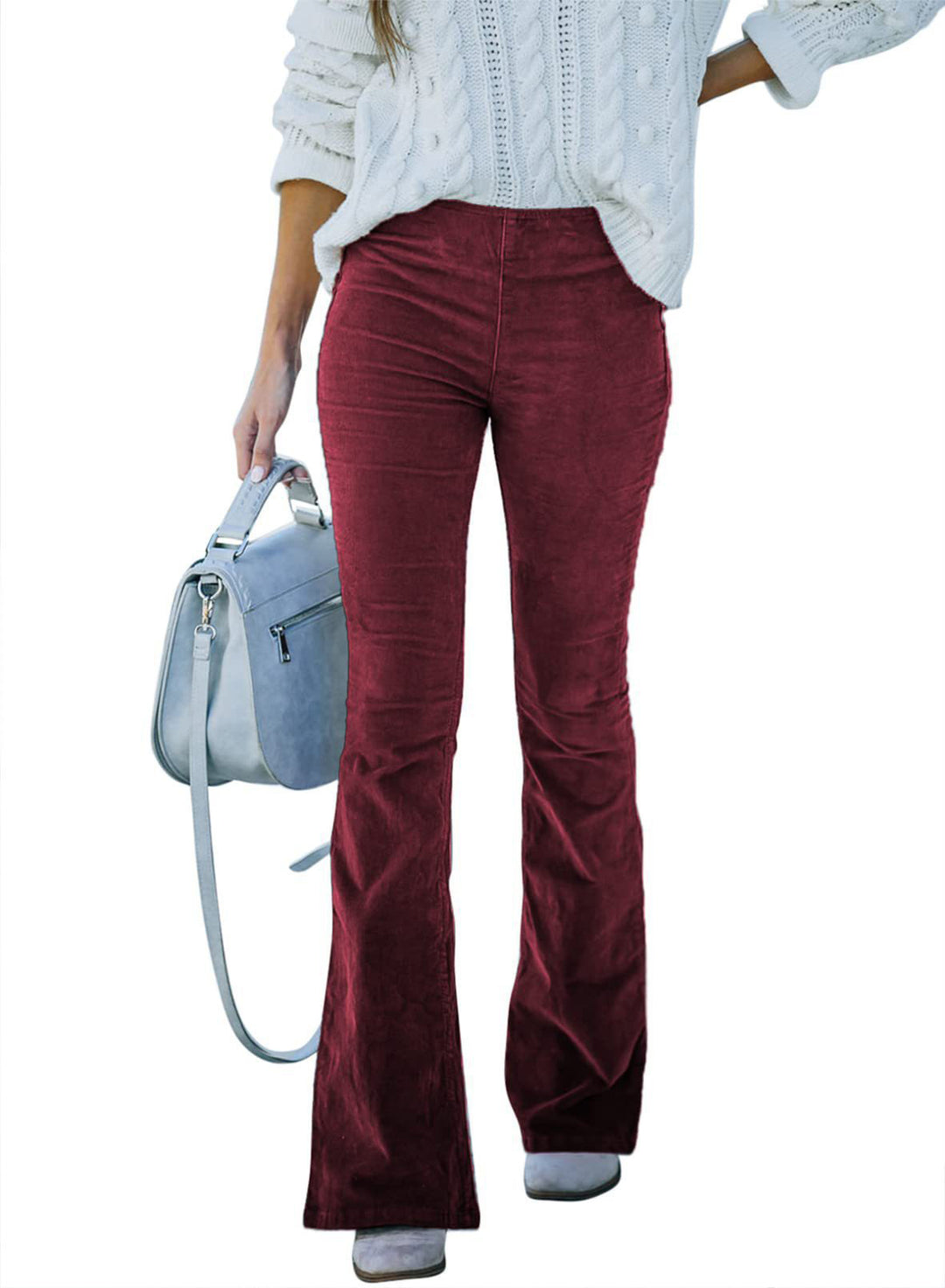 Damen Flared Jeans aus cordartigem Stoff EB