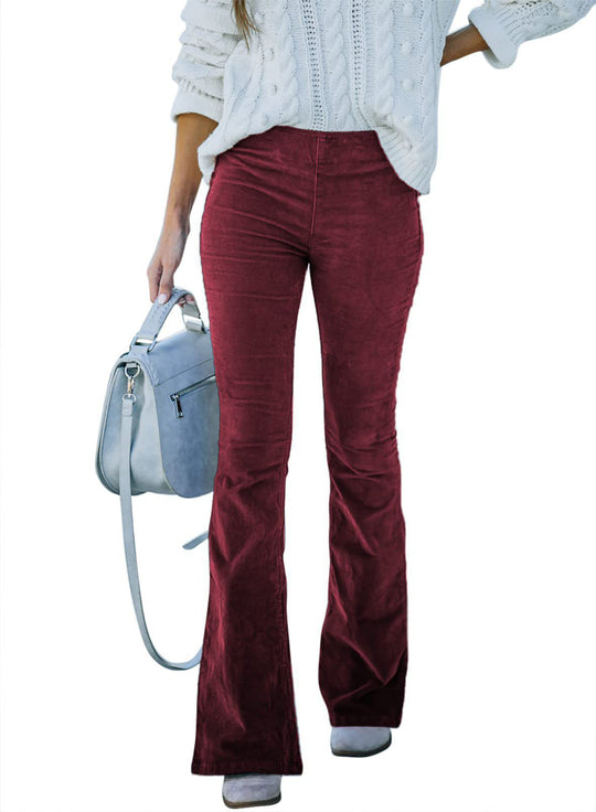Damen Flared Jeans aus cordartigem Stoff EB