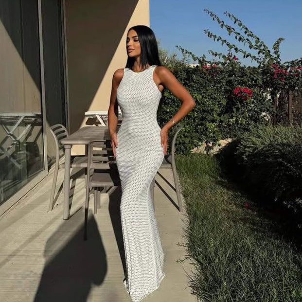 Damen Figurbetontes Abendkleid mit Glitzerakzenten EB