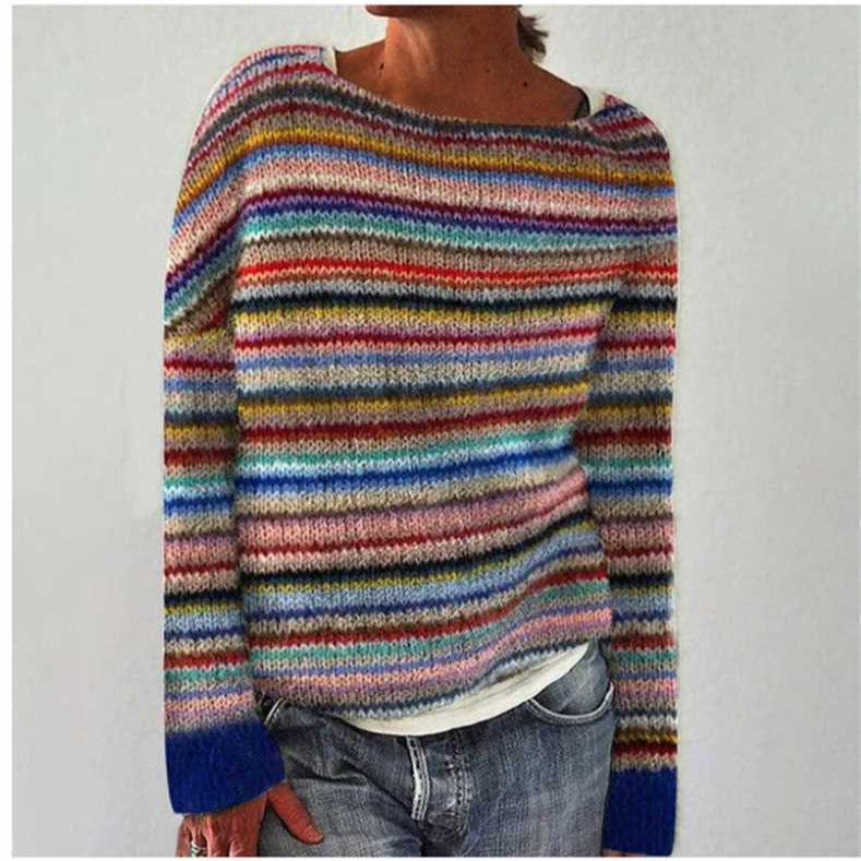 Damen nan Norwegerpullover aus Wollmix mit Rundhalsausschnitt und traditionellem Fair-Isle-Yoke EB
