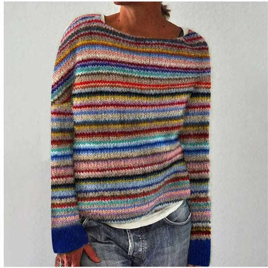 Damen nan Norwegerpullover aus Wollmix mit Rundhalsausschnitt und traditionellem Fair-Isle-Yoke EB