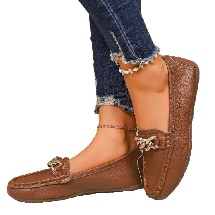 Damen Mokassin-Schlüpfschuhe mit dekorativer Applikation EB