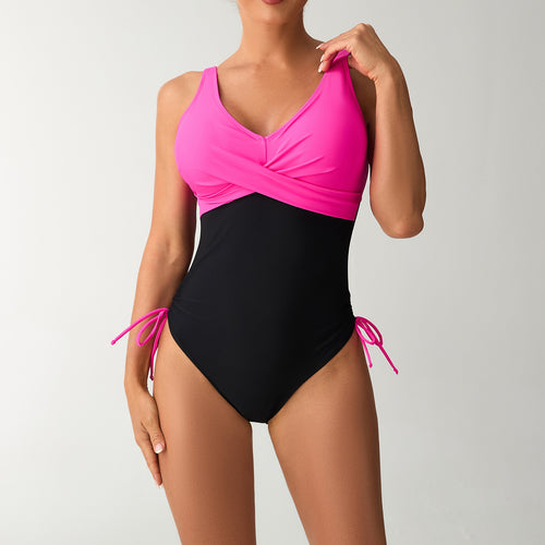 Damen Einteiliger Badeanzug mit raffiniertem Wickeldesign EB