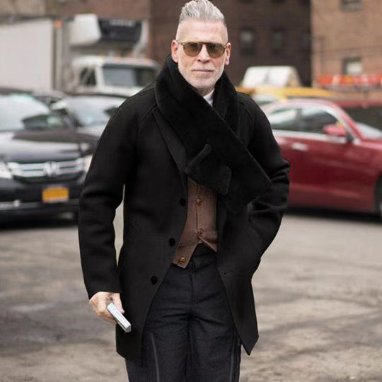 Herren lässiger Dufflecoat mit schickem Stehkragen und praktischen Taschen EB
