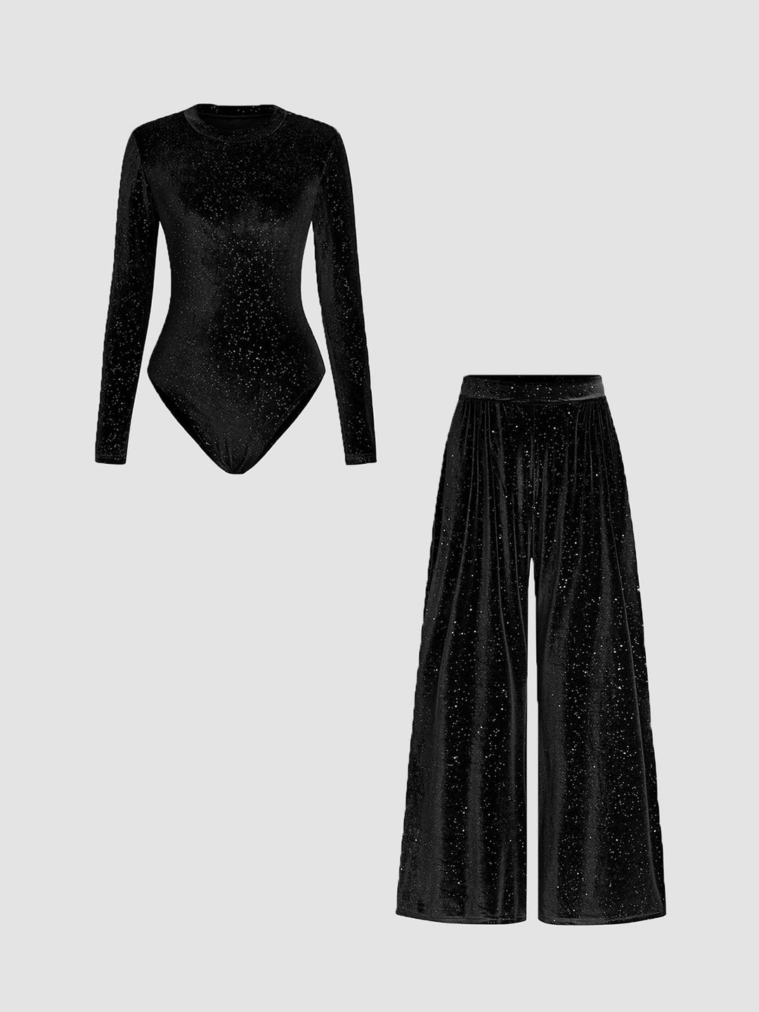 Damen elegantes Gesamt-Set mit glitzernder Oberfläche EB