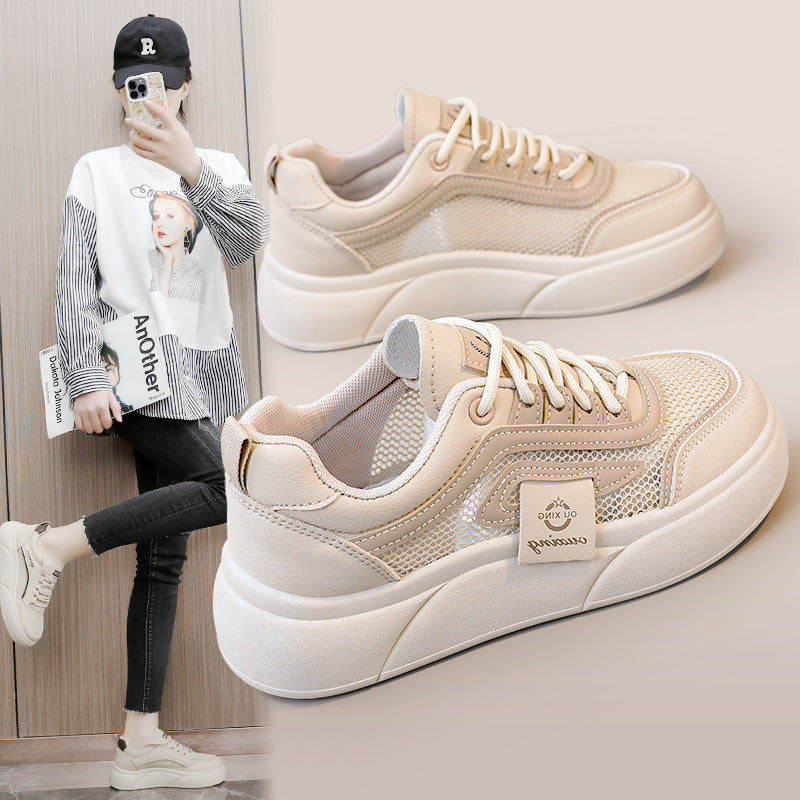 Damen Sportliche Sneakers mit atmungsaktiver Mesh-Oberfläche und elastischer Sohle EB