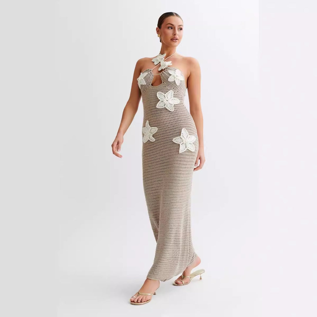 Damen Häkelkleid mit floralem Design EB