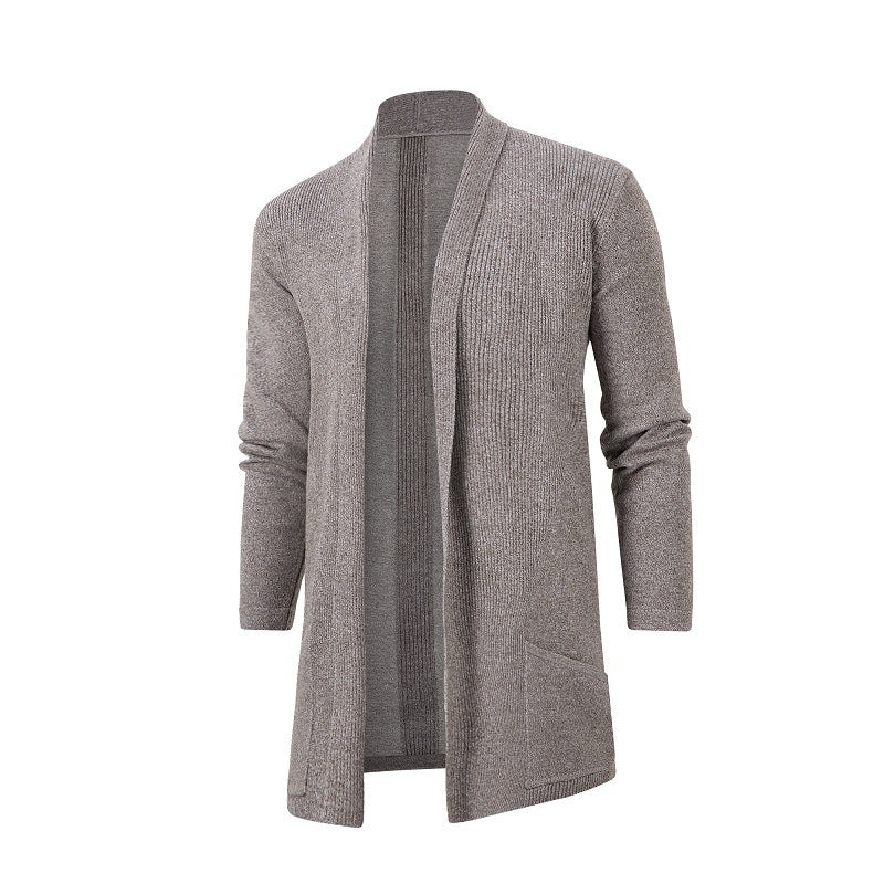 Herren Strickjacke mit offenem Design und minimalistischen Taschen EB