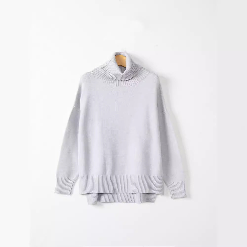Damen legerer Rollkragenpullover mit praktischem Schnitt EB