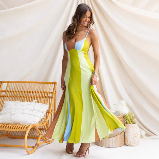Damen Langarmkleid mit seitlichem Schlitz und elegantem Drapierungseffekt EB