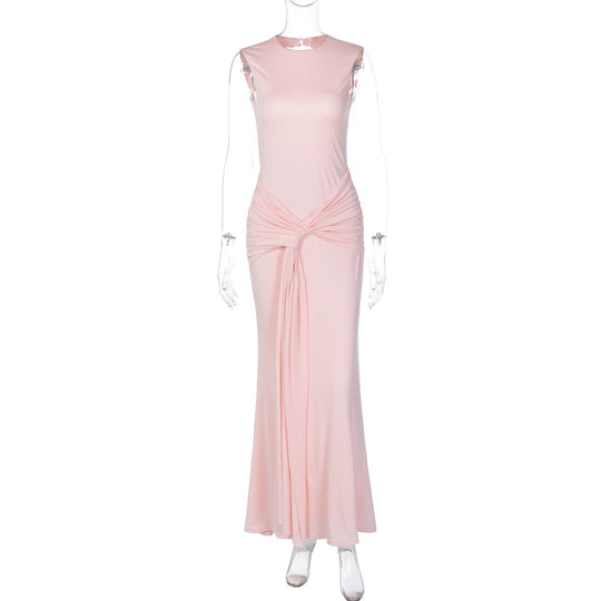 Damen Elegantes und figurbetontes Maxikleid mit Raffungen EB