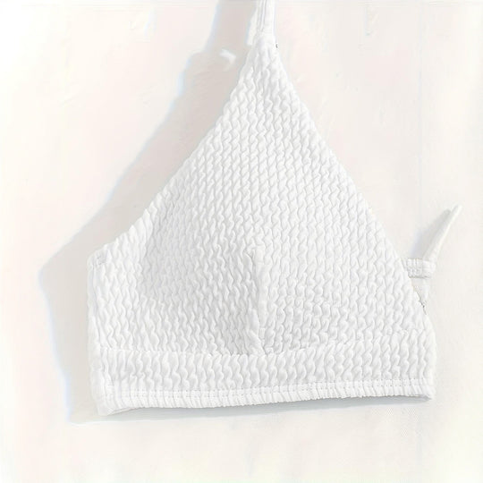 Damen Triangel-Bikini-Set mit strukturiertem Stoff und verstellbaren Trägern EB