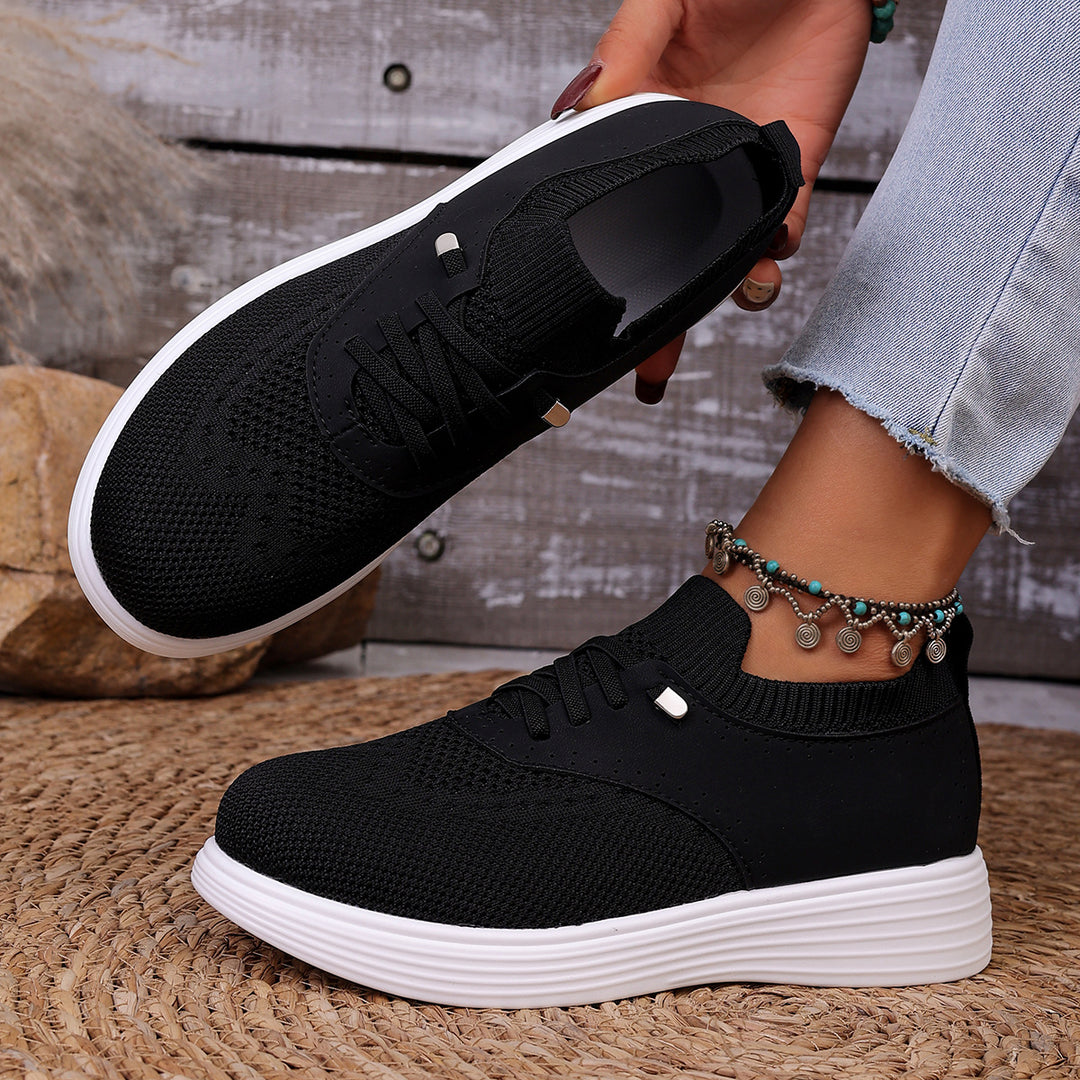 Damen komfortable Sneaker mit atmungsaktivem Obermaterial und flexiblem Fußbett EB
