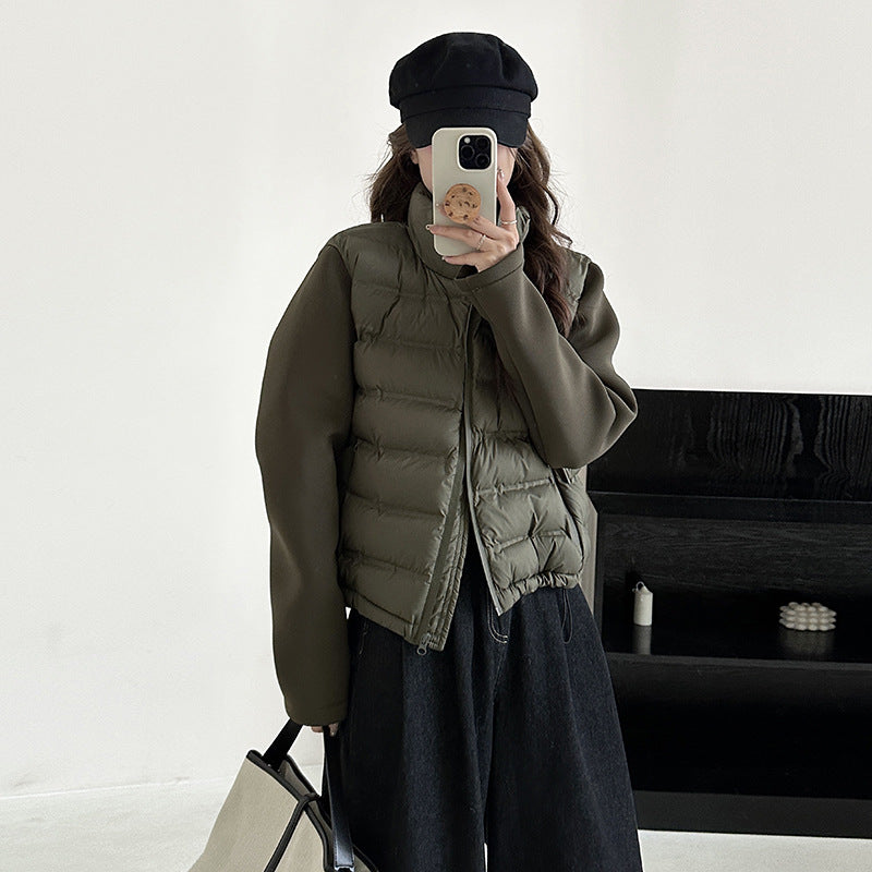Damen Funktionale Pufferjacke mit Taschen und hohem Kragen EB