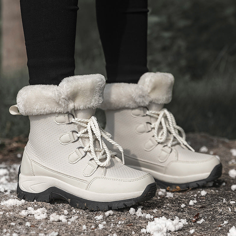 Damen Fleecegefütterte Winter-Boots mit rutschfester Sohle und hohem Knöchelschutz EB