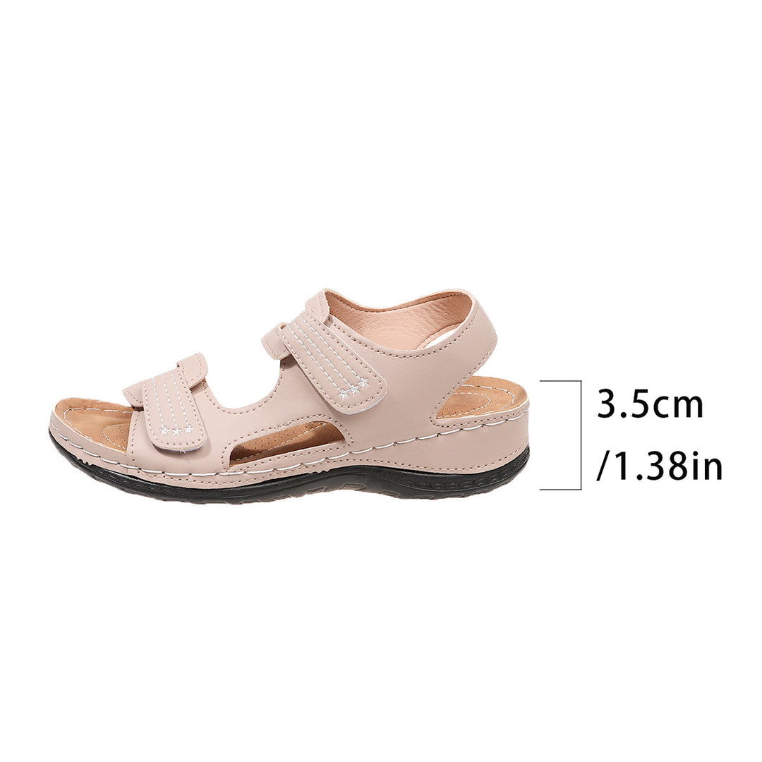 Damen bequeme Sandalen mit verstellbaren Klettverschlüssen und komfortablem Fußbett EB