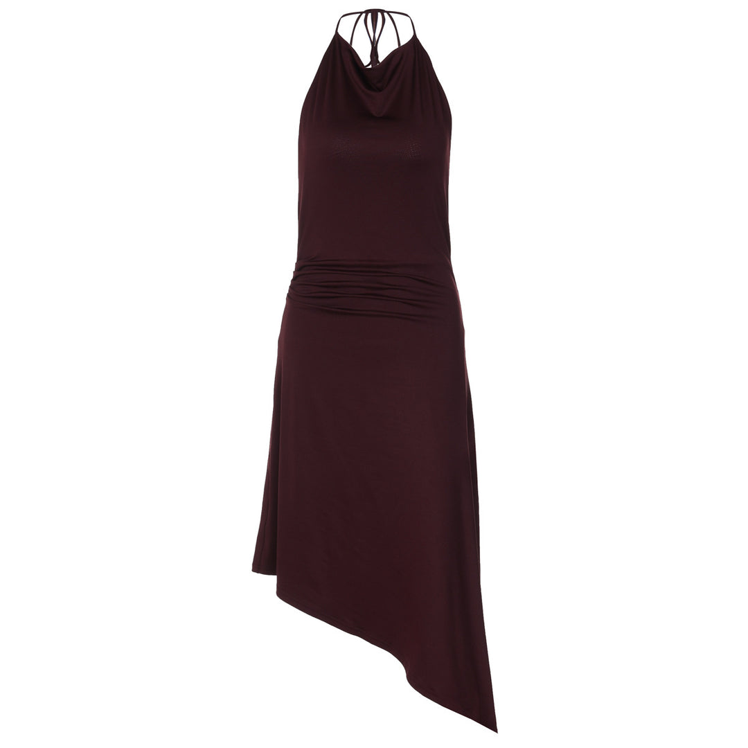 Damen Asymmetrisches Trägerkleid mit elegantem Drapierungsdesign EB