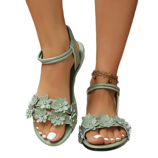 Damen elegante Sandalen mit floralem Design und rutschfester Sohle EB