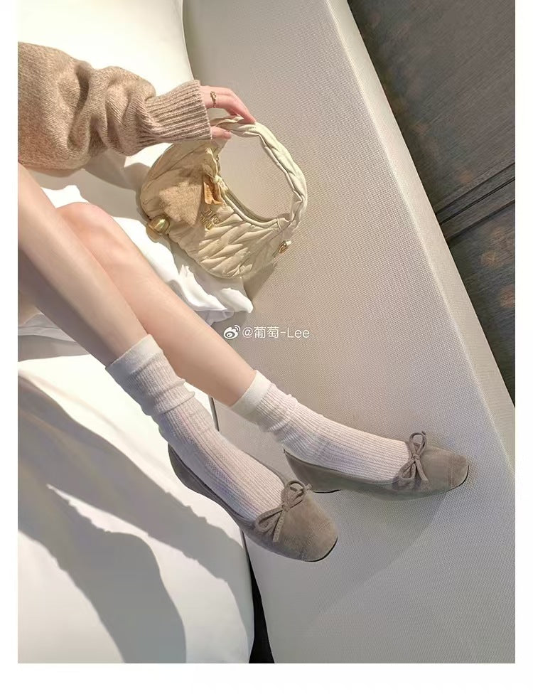 Damen Ballerinas mit runder Spitze und verspieltem Schleifendetail EB