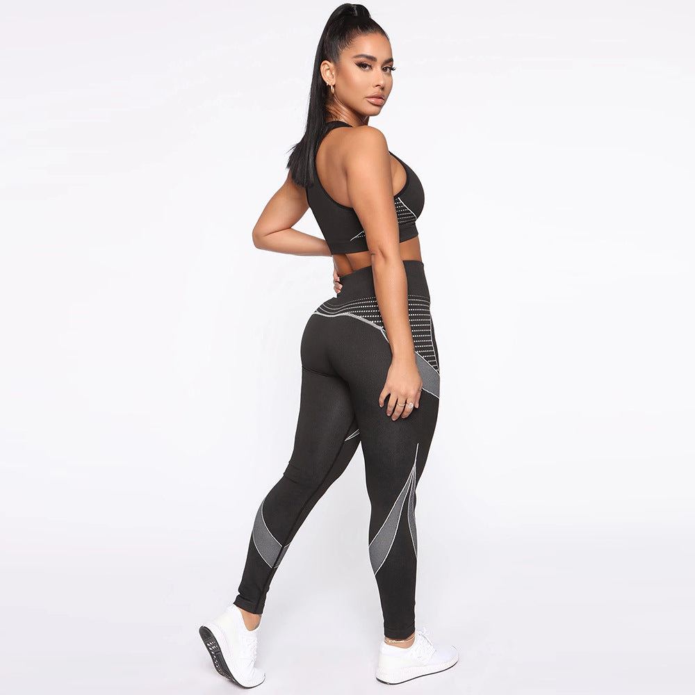 Damen sportliches Trainingsset mit Hochleistungs-BH und figurbetonten Leggings EB