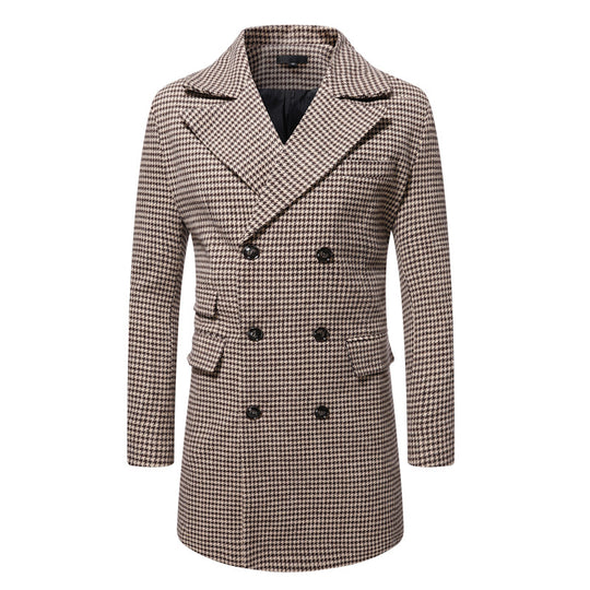 Herren eleganter Karoblazer mit doppelter Knopfleiste und stylischem Innenfutter EB