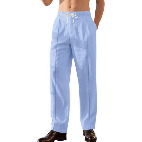 Herren nan Relax-Freizeithose mit elastischem Tunnelzugbund, dekorativer Bügelfalte und seitlichen Eingrifftaschen EB
