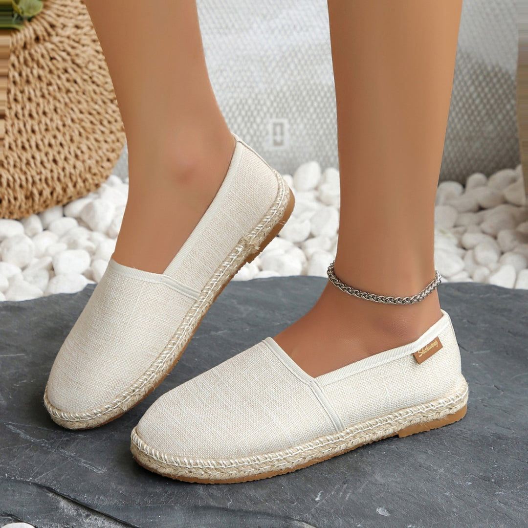 Damen bequeme Slip-Ons mit jute Details EB