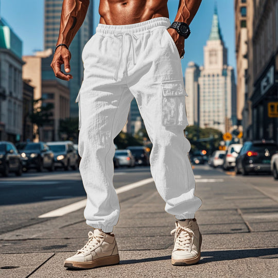 Herren Cargo-Jogginghose mit verstellbarem Kordelzug und mehreren Seitentaschen EB