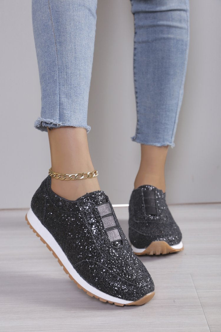 Damen Glitzernde Slip-On Sneakers EB