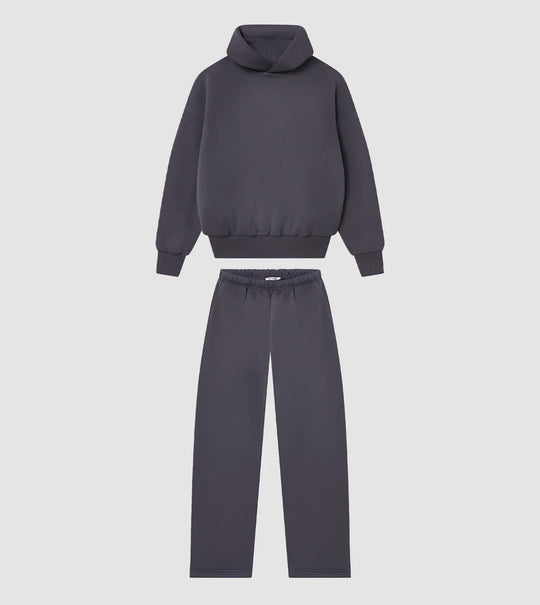 Unisex nan gemütliches Loungewear-Set mit hohem Rollkragen, relaxed-fit Sweatshirt und gerader Sweatpants EB
