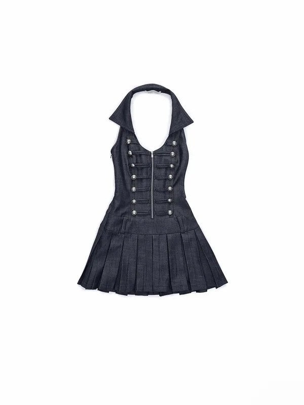 Damen Military-inspirierte Kleid EB